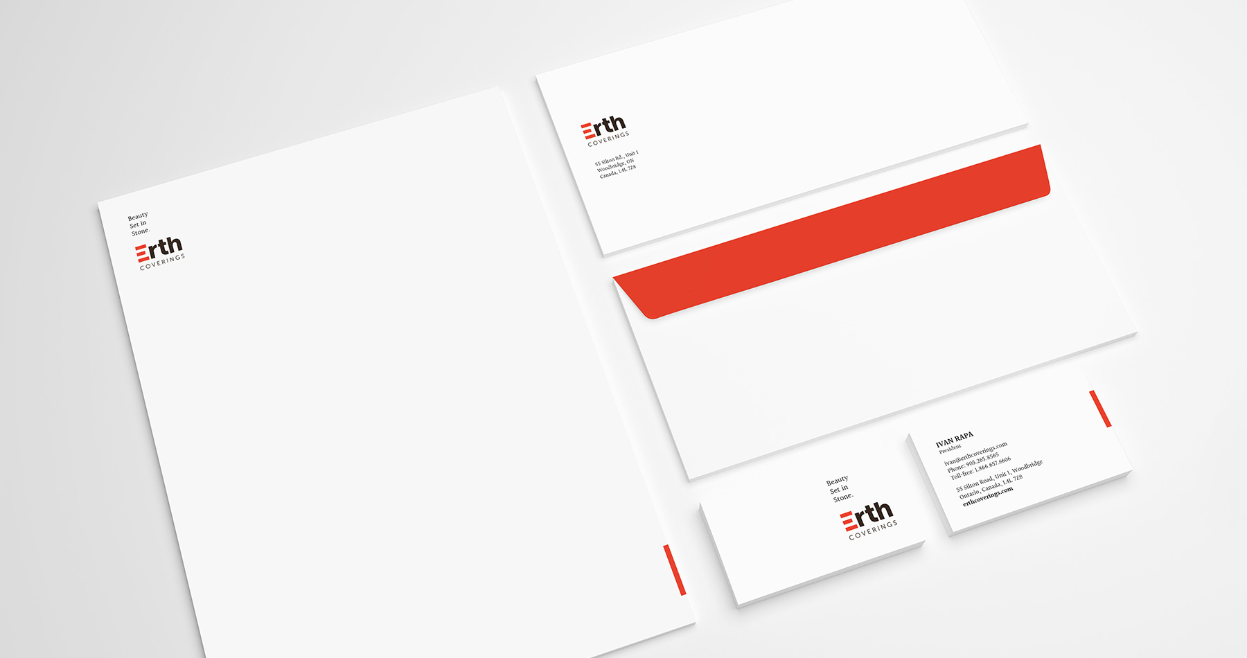 Erth Coverings stationery